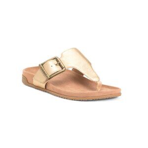 VIONIC Gold Wide Leather Emma Comfort Footbed Sandals